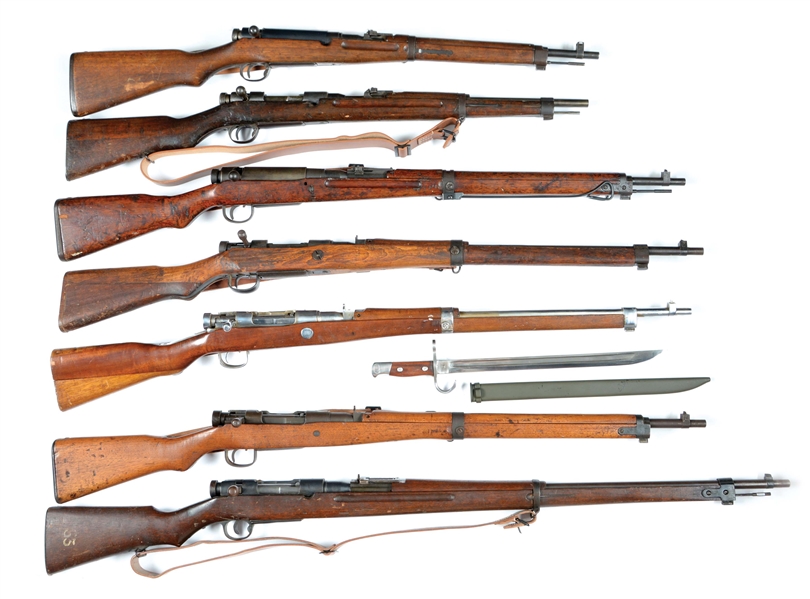 (C) LOT OF 7: JAPANESE TYPE 38 AND TYPE 99 BOLT ACTION RIFLES.