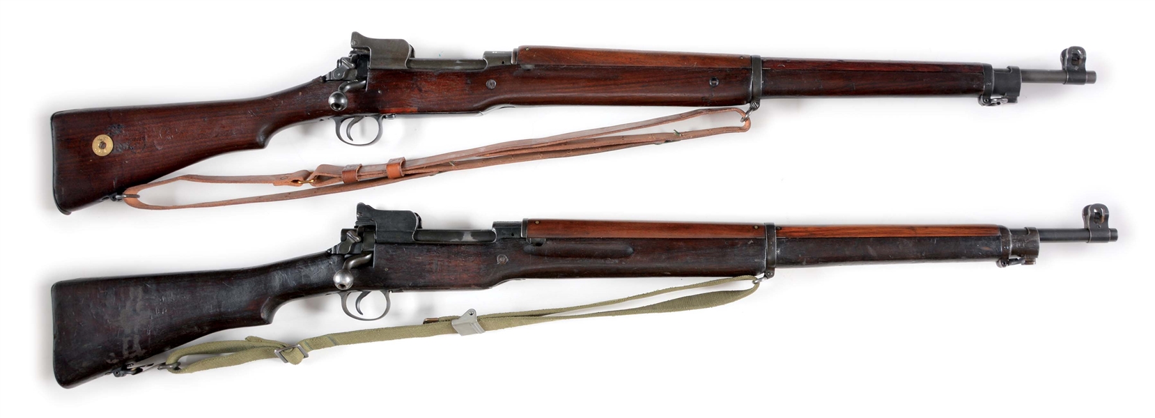 (C) LOT OF TWO: TWO POST WAR REBUILT US MODEL 1917 MILITARY BOLT ACTION RIFLES.