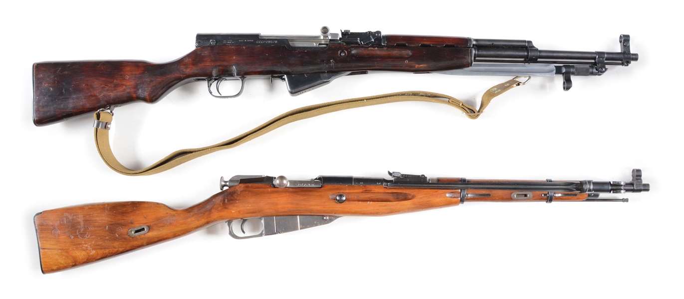 (C) LOT OF 2: RUSSIAN SKS & M44 MILITARY RIFLES.