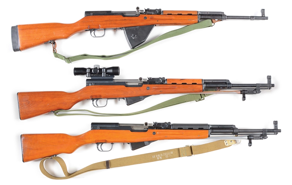 (C) LOT OF 3: CHINESE SKS SEMI-AUTOMATIC RIFLES.