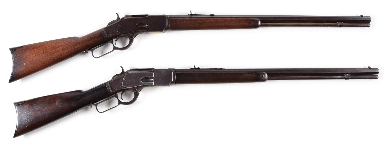 (C+A) LOT OF 2: WINCHESTER 1873 LEVER ACTION RIFLES.