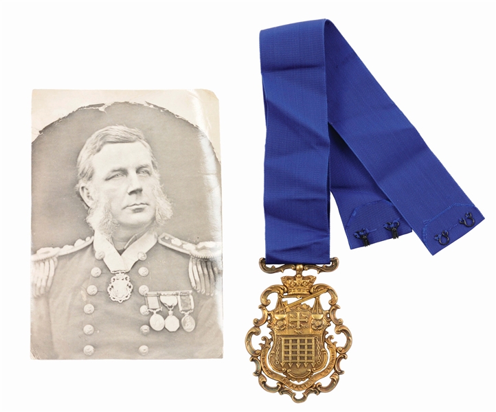 MEDAL PRESENTED TO CAPTAIN BEDFORD PIM, FAMED EXPLORER AND THE FIRST MAN TO CROSS FROM A SHIP ON THE EASTERN SIDE OF THE NORTHWEST PASSAGE TO THE WESTERN SIDE.