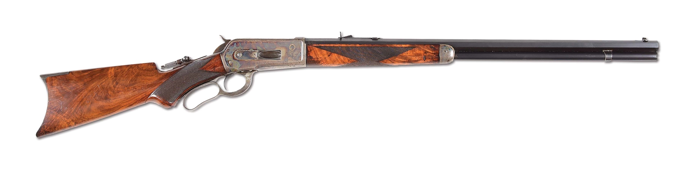 (A) WINCHESTER DELUXE MODEL 1886 "BIG 50" EXPRESS RIFLE WITH FACTORY LETTER(1894).