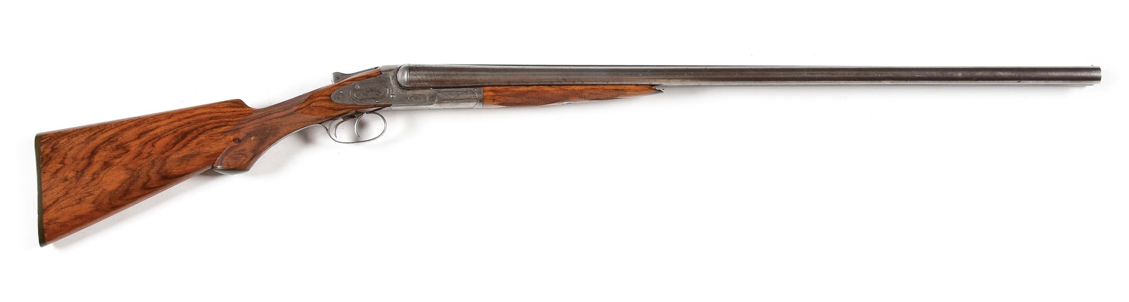 (A) SCARCE EARLY L. C. SMITH "3" GRADE EJECTOR SHOTGUN WITH FINE "CHAIN DAMASCUS" BARRELS. 