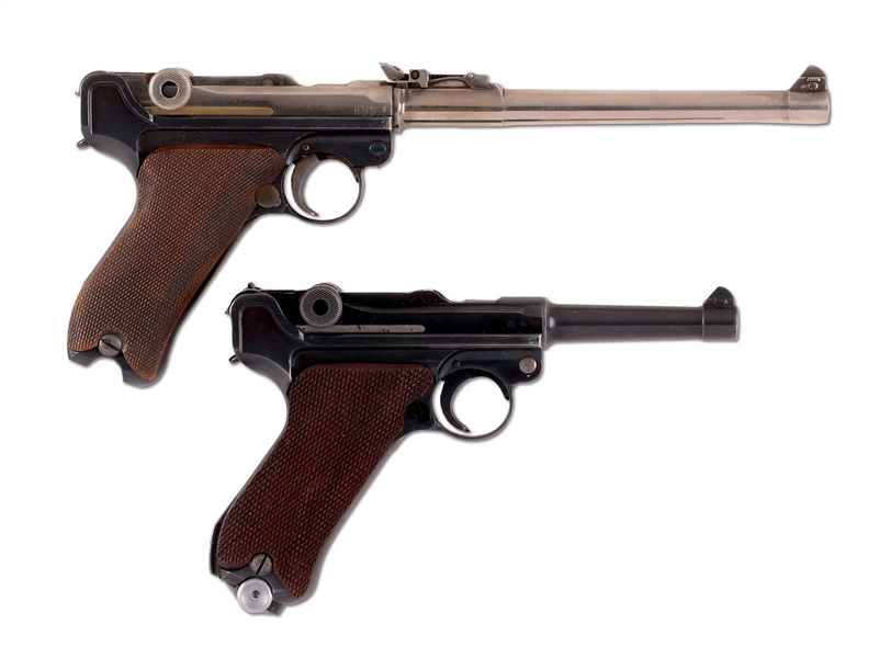 (C) LOT OF TWO: LUGER SEMI-AUTOMATIC PISTOLS.