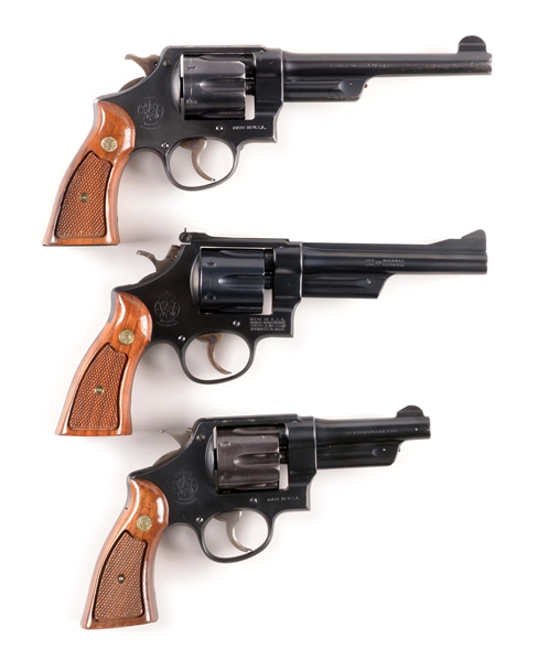 (C) LOT OF 3: COLLECTIBLE SMITH & WESSON N-FRAME DOUBLE ACTION REVOLVERS. 