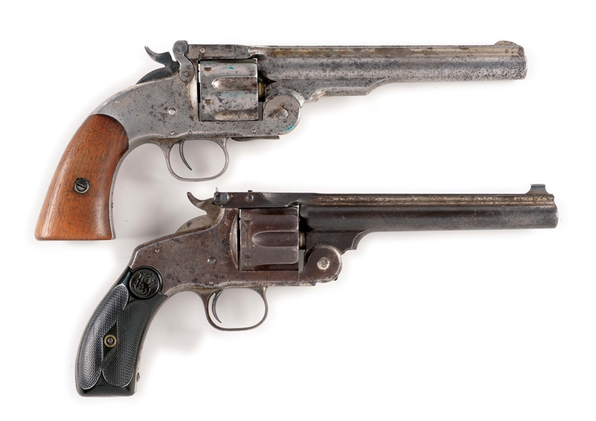 (A) LOT OF TWO: TWO ANTIQUE SMITH & WESSON REVOLVERS - SCHOFIELD & NO. 3.