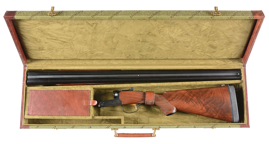 (M) NEAR MINT WINCHESTER MODEL 23 "HEAVY DUCK" 12 BORE SHOTGUN WITH ORIGINAL BOX AND CASE.