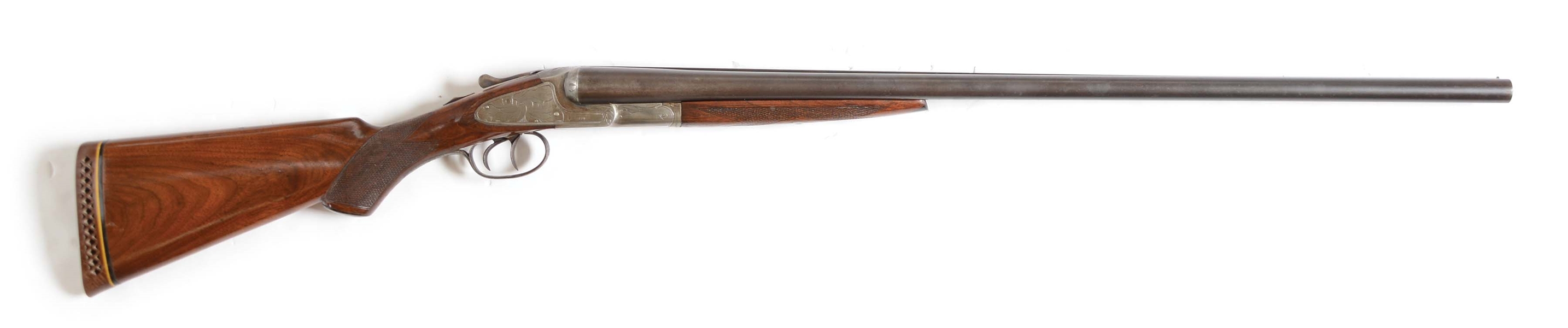(C) L.C. SMITH IDEAL GRADE SIDE BY SIDE SHOTGUN IN 12 BORE.
