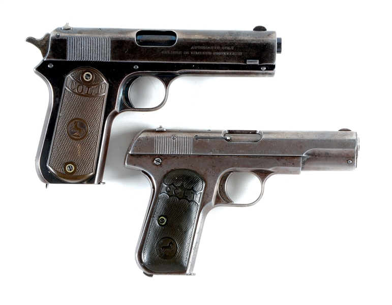(C) LOT OF TWO: TWO COLT MODEL 1903 SEMI-AUTOMATIC PISTOLS.