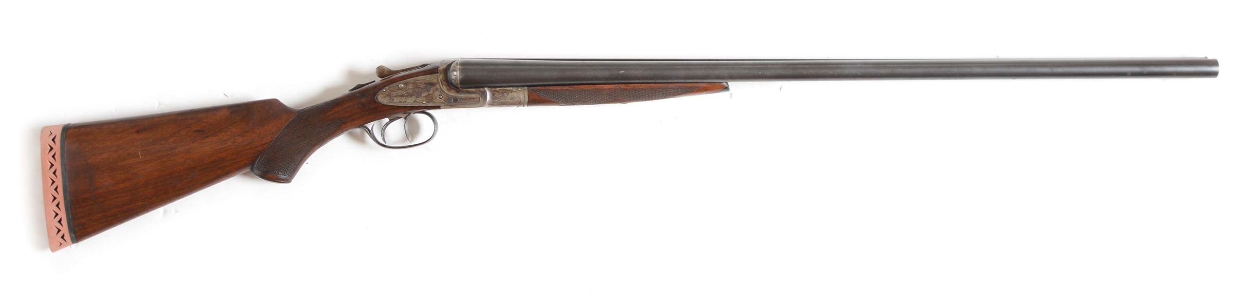 (C) L. C. SMITH IDEAL GRADE SIDE BY SIDE SHOTGUN IN 12 BORE.  