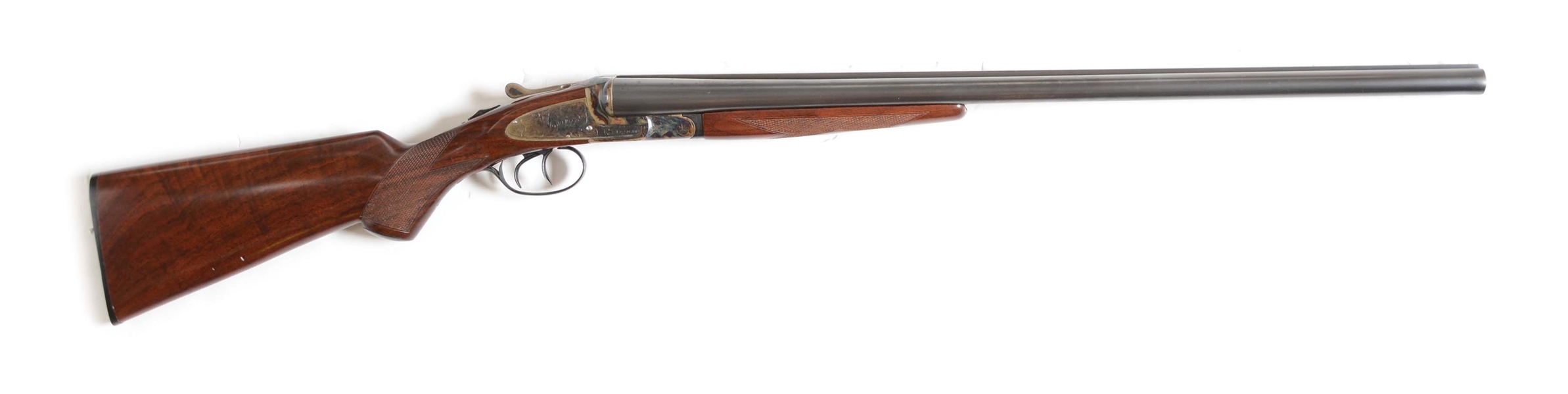 (C) NICELY REFURBISHED L. C. SMITH IDEAL GRADE 12 BORE SIDE BY SIDE SHOTGUN.