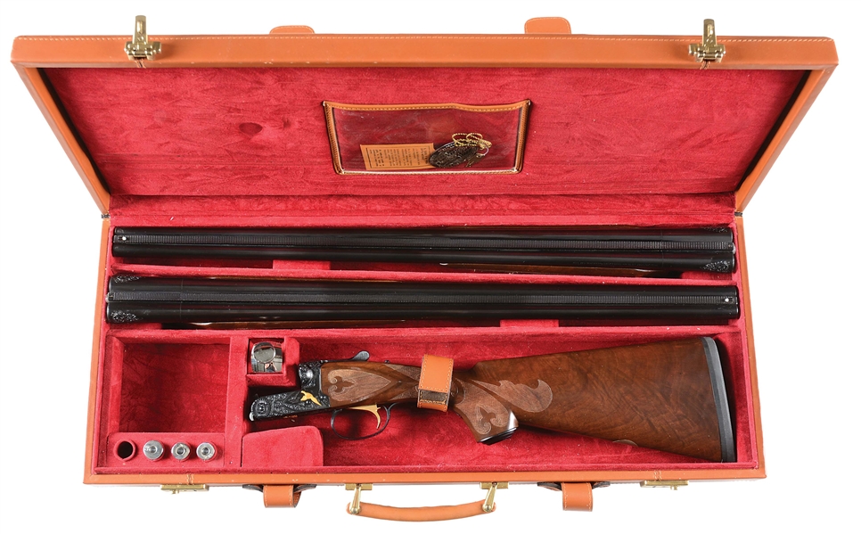 (M) WINCHESTER MODEL 23 "ONE OF 500" TWO BARREL SET SIDE BY SIDE SHOTGUN WITH CASE.
