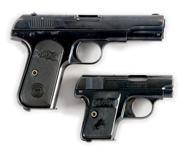 (C) LOT OF TWO: TWO EARLY COLT SEMI-AUTOMATIC PISTOLS - MODEL M (1904) & MODEL N (1925)
