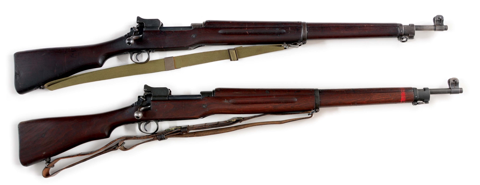 (C) LOT OF TWO: FINE PAIR OF 1917 ENFIELD BOLT ACTION MILITARY RIFLES.