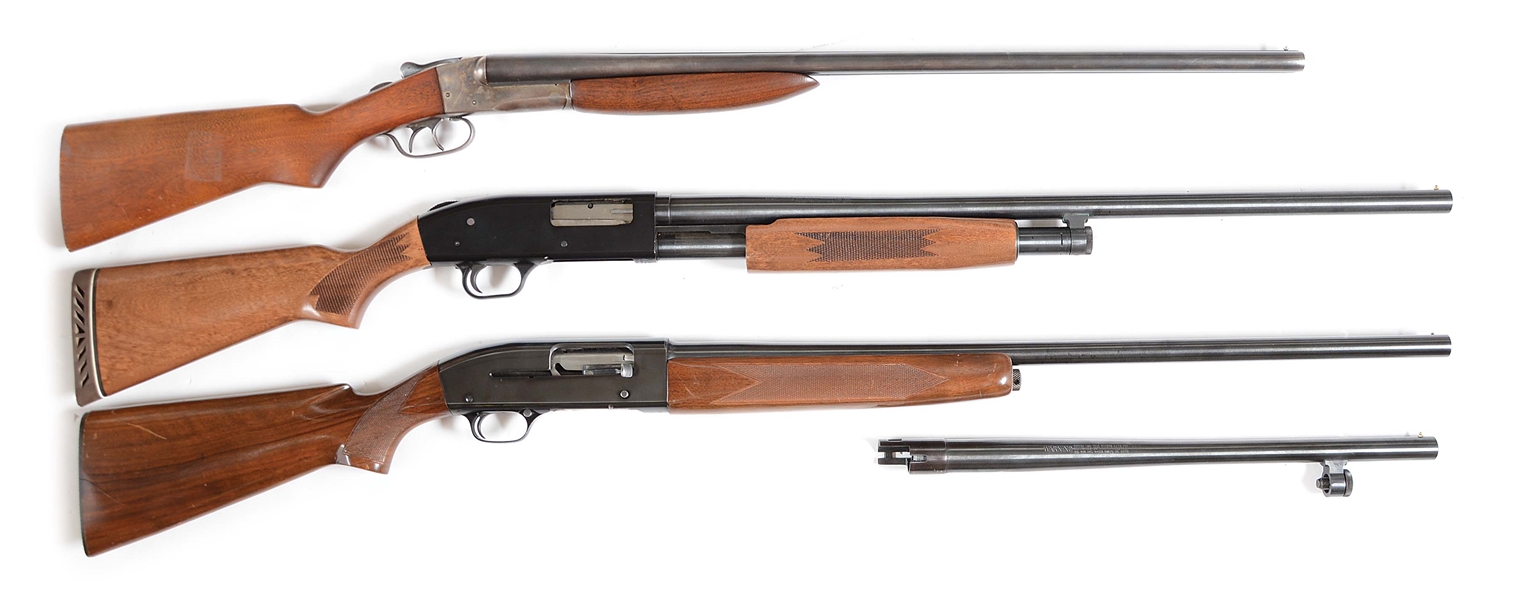 (C) LOT OF THREE: THREE SHOTGUNS FROM NEWPORT, MOSSBERG, AND WINCHESTER.
