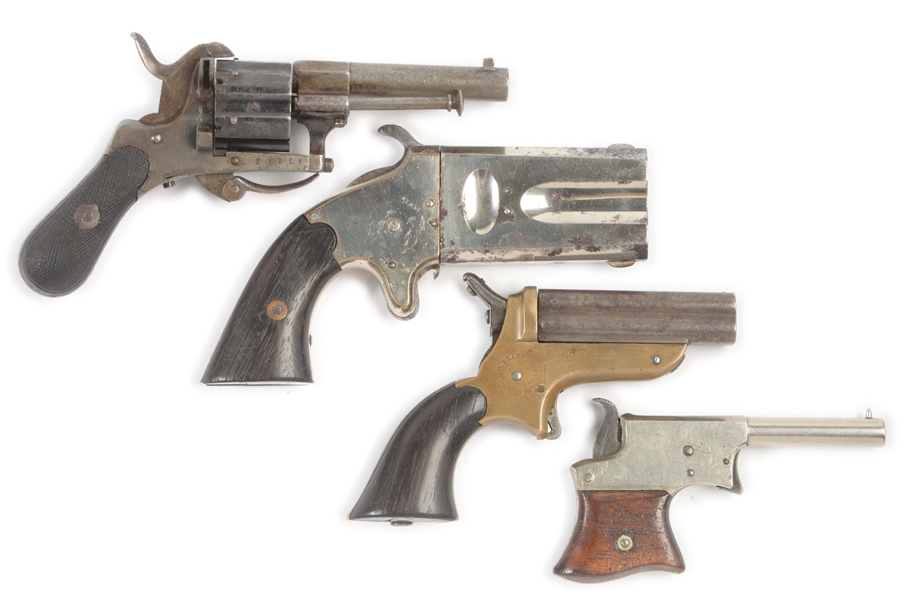 (A) LOT OF FOUR: FOUR INTERESTING & UNUSUAL GAMBLERS POCKET PISTOLS.