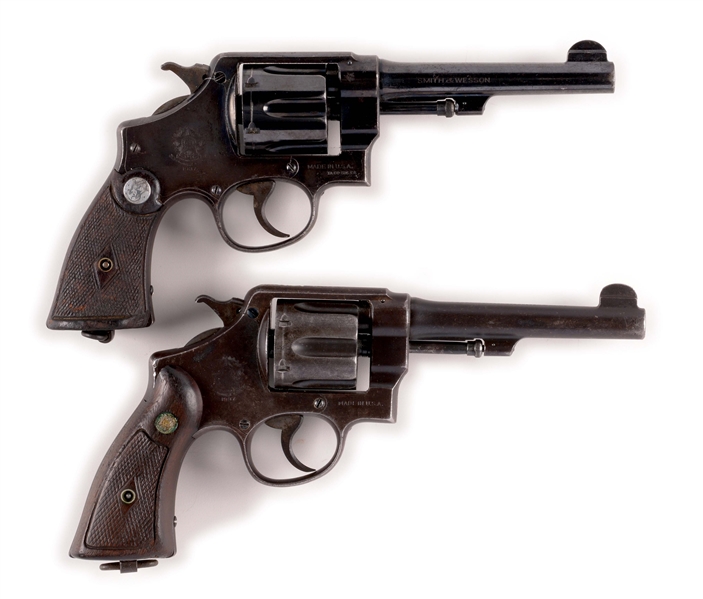 (C) LOT OF TWO: TWO SMITH & WESSON MODEL 1937 BRAZILIAN CONTRACT N-FRAME REVOLVERS.