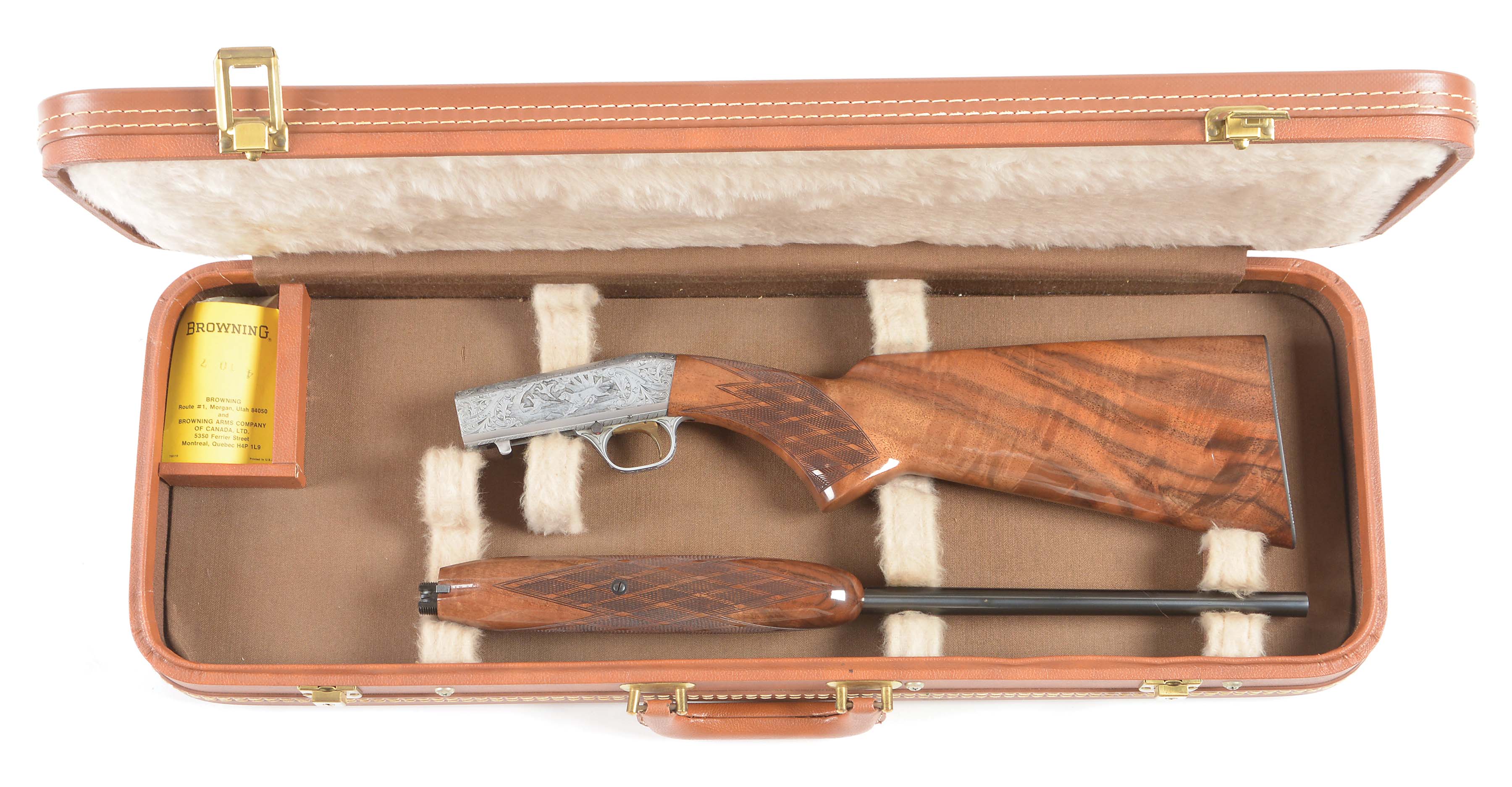 Lot Detail - (M) BEAUTIFUL BROWNING GRADE III SEMI-AUTO .22 RIFLE WITH CASE