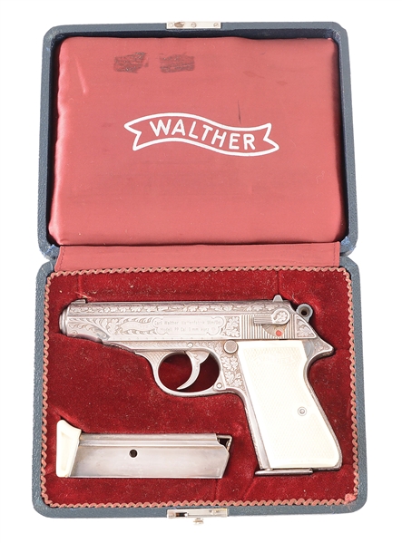 (C) FACTORY ENGRAVED & CASED WALTHER MODEL PP SEMI-AUTOMATIC PISTOL.