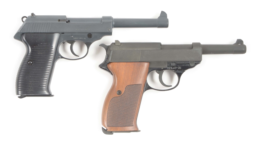 (M) PAIR OF WALTHER & ERMA P-38 TYPE SEMI-AUTOMATIC PISTOLS.
