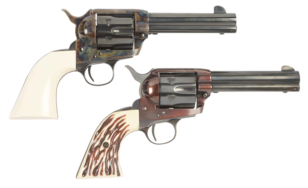 (M) LOT OF TWO: TWO GREAT WESTERN SINGLE ACTION REVOLVERS.