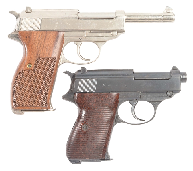 (C) LOT OF TWO: WALTHER AND CYQ P38 SEMI AUTOMATIC PISTOLS.