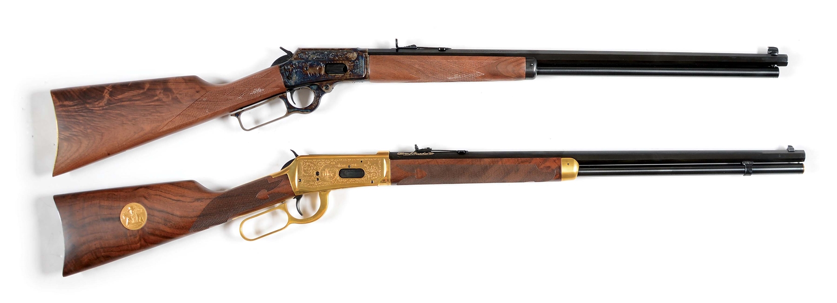 (M) LOT OF 2: MARLIN 1894 .44-40 LEVER ACTION RIFLE AND WINCHESTER COMMEMORATIVE .38-55 LEVER ACTION RIFLE.
