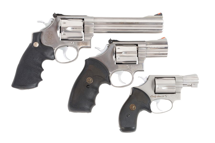 (M) LOT OF THREE: THREE SMITH AND WESSON REVOLVERS.