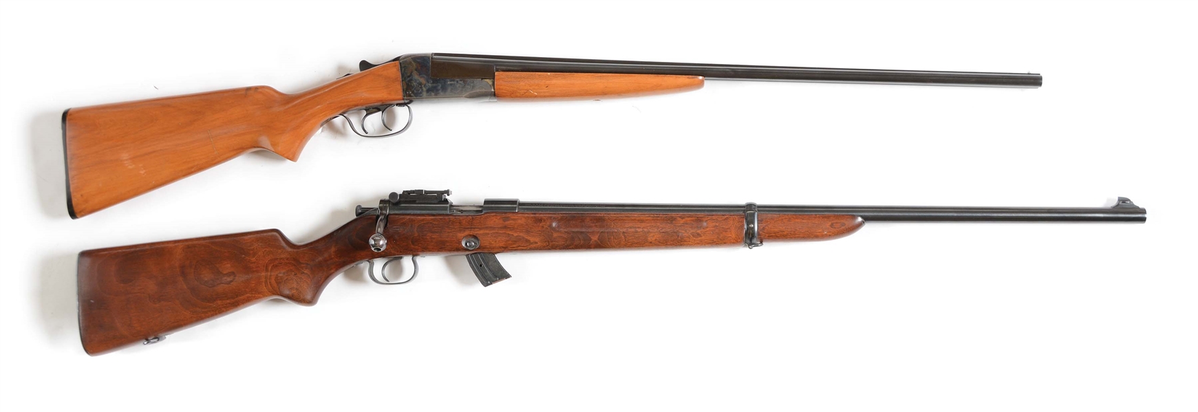 (M) LOT OF TWO: STEVENS .410 SIDE BY SIDE SHOTGUN AND WINCHESTER MODEL 52 BOLT ACTION RIFLE.