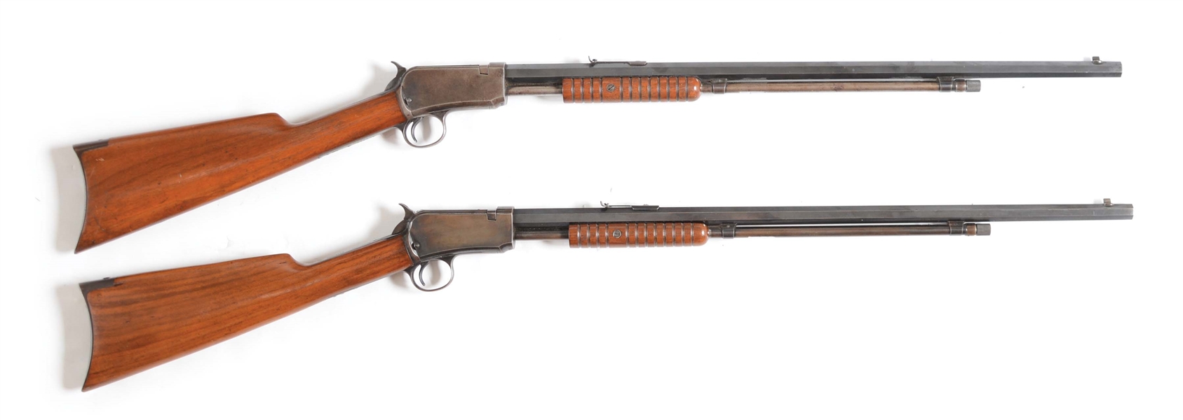 (C) LOT OF TWO: TWO FINE WINCHESTER MODEL 1890 SLIDE ACTION .22 RIFLES.