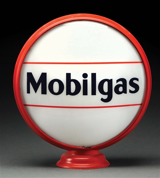 MOBILGAS 16.5" COMPLETE GLOBE ON ORIGINAL METAL BODY.