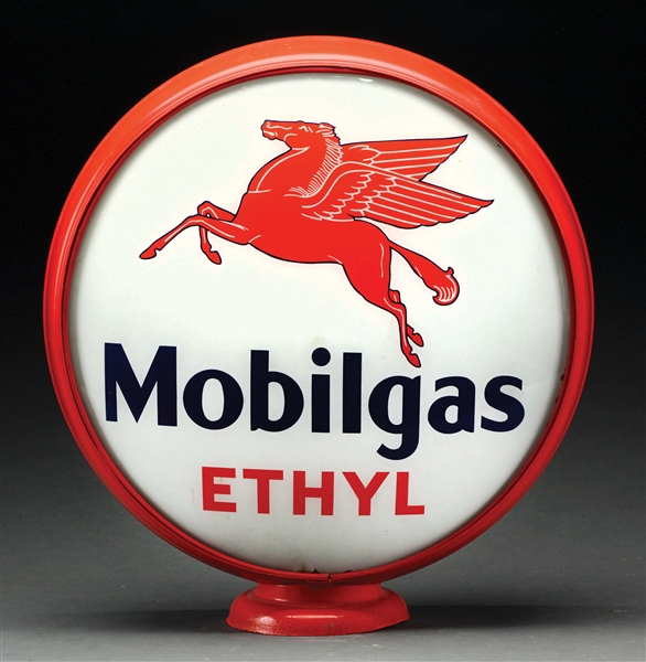 MOBILGAS ETHYL SINGLE 16.5" LENS ON ORIGINAL METAL BODY.