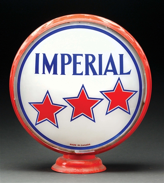 IMPERIAL GASOLINE COMPLETE 16.5" GLOBE ON METAL BODY.
