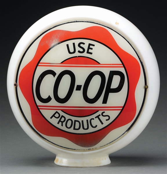 USE CO-OP PRODUCTS COMPLETE 13.5" GLOBE ON WIDE MILK GLASS BODY. 