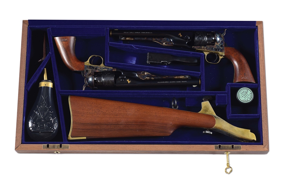 (A) COMMEMORATIVE SET (2 OF 40) COLT 1860 ARMY REVOLVERS WITH CUSTOM SHOP GOLD INLAYS