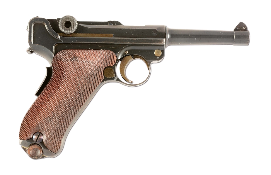 (C) DUTCH M-11 LUGER SEMI-AUTOMATIC PISTOL WITH HOLSTER AND MAG POUCH.