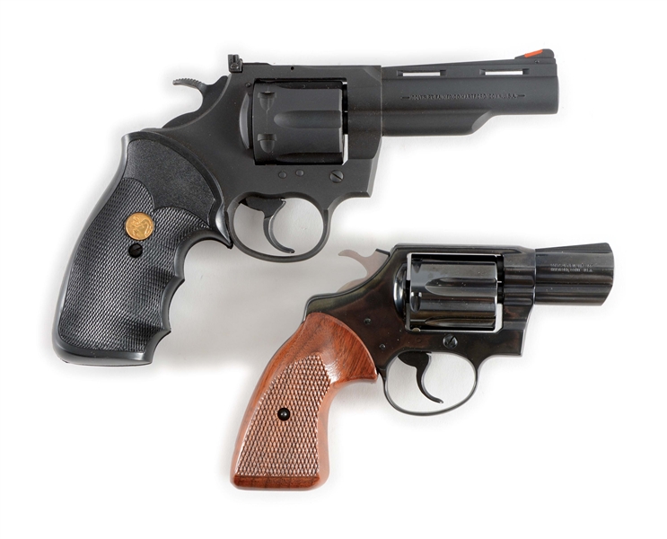 (M) LOT OF TWO: NEAR NEW CONDITION COLLECTIBLE COLT REVOLVERS WITH ORIGINAL BOXES.
