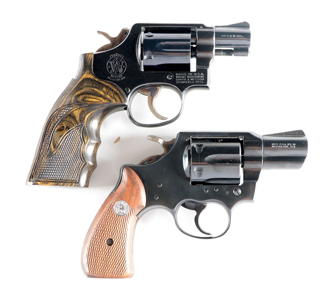 (C) LOT OF TWO: SMITH & WESSON 10-7, 2 INCH, & COLT LAWMAN, 2 INCH, .357 MAGNUM, WITH BOX