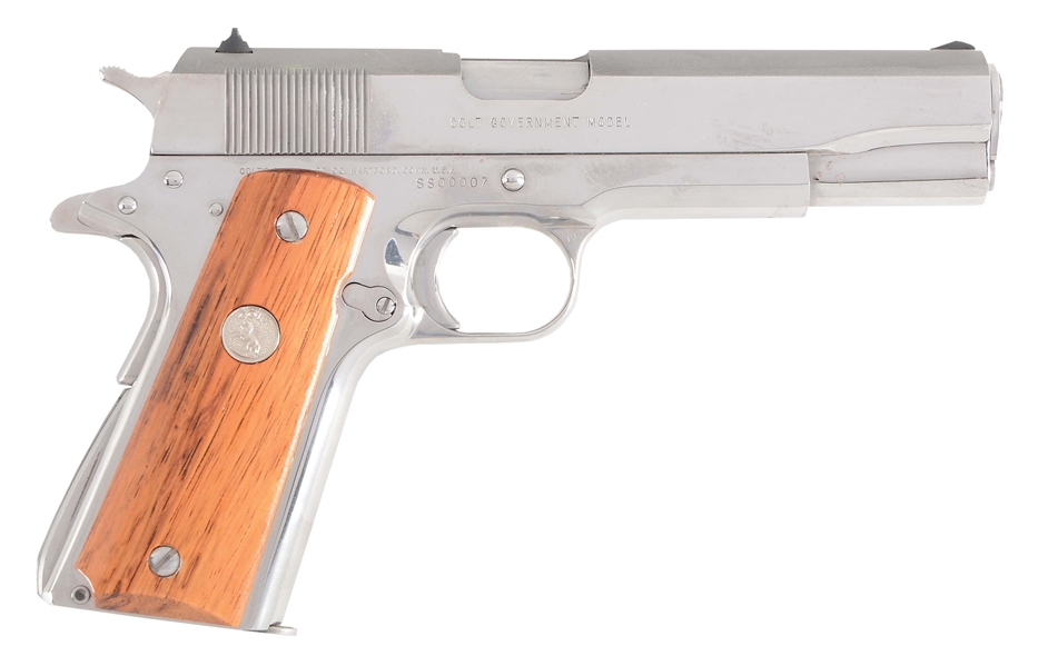 (C) BOXED COLT CUSTOM GUN SHOP MODEL 1911-A1 SILVER STAR SEMI-AUTOMATIC PISTOL.