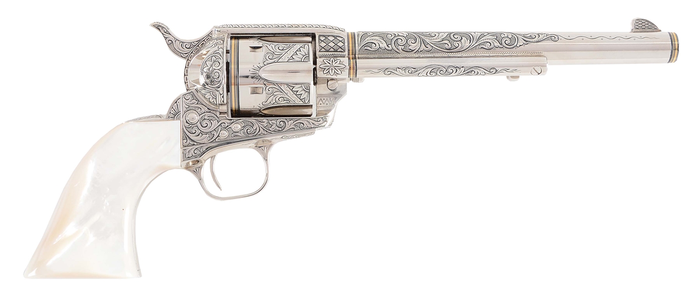 (M) INCREDIBLE BOXED COLT CUSTOM FACTORY ENGRAVED .44 RUSSIAN SINGLE ACTION ARMY.