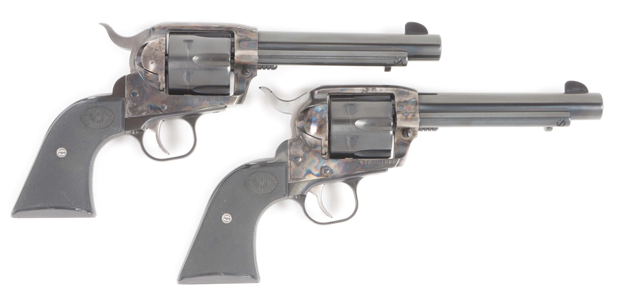 (M) LOT OF TWO: TWO RUGER NEW VAQUERO REVOLVERS.