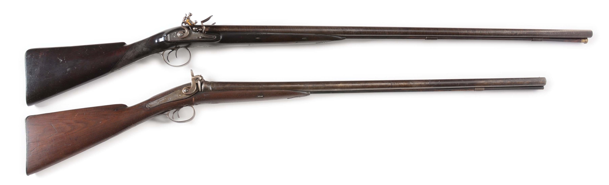 (A) LOT OF TWO: TRYON FLINTLOCK AND NATCHEZ PERCUSSION SHOTGUNS.
