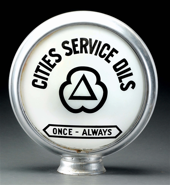 CITIES SERVICE OILS COMPLETE 15" GLOBE ON METAL BODY. 