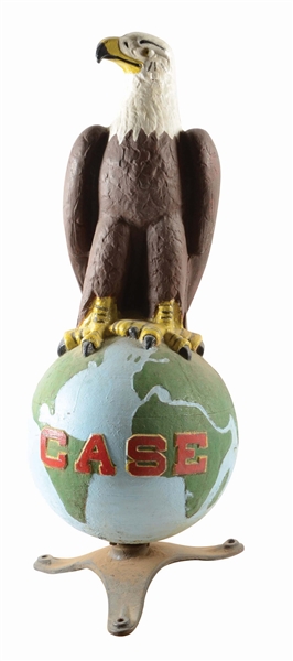 LARGE CASE EAGLE TRACTORS CAST IRON DEALERSHIP STATUE.
