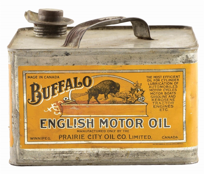 RARE BUFFALO ENGLISH MOTOR OIL ONE GALLON CAN. 