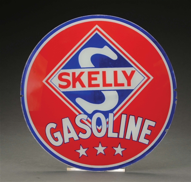 LOT OF TWO: SKELLY GASOLINE & 4X 13.5" SINGLE GLOBE LENSES. 