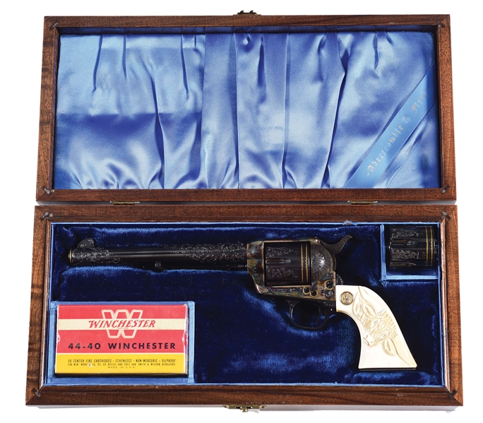 (C) CASED AND MASTER ENGRAVED COLT SINGLE ACTION ARMY .44 (1929).