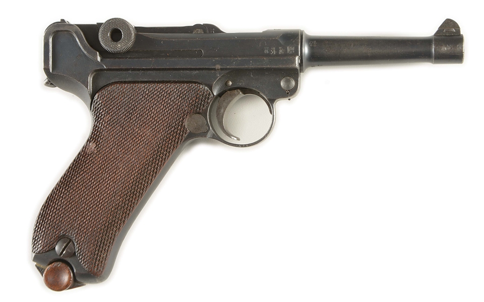(C) UNIT MARKED 1912 DATED ERFURT P08 LUGER 9MM SEMI-AUTOMATIC PISTOL.