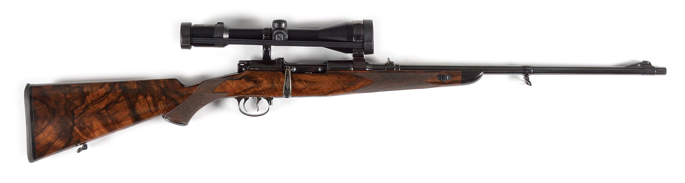 (C) HARTMANN & WEISS CUSTOM TAKEDOWN MANNLICHER SCHOENAUER "MILLENNIUM" RIFLE WITH SCOPE.